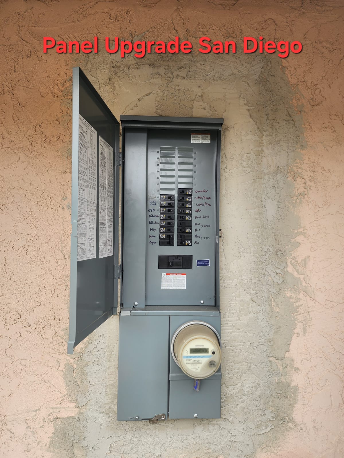 Electrical Panel Upgrades — 200A panel upgrade — labeled and inspection-ready, San Diego