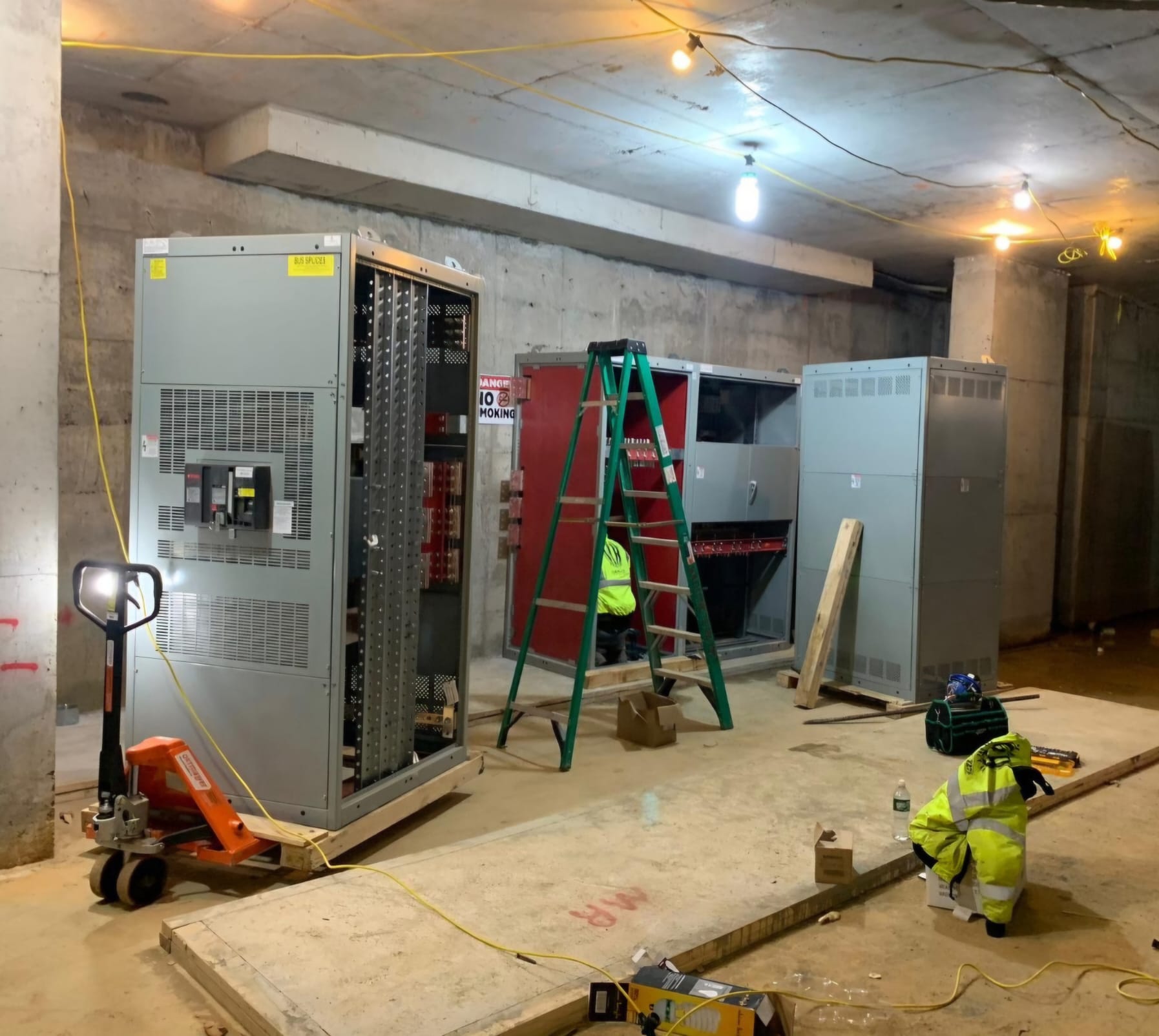Industrial Electrical Contractor — Switchgear install in progress