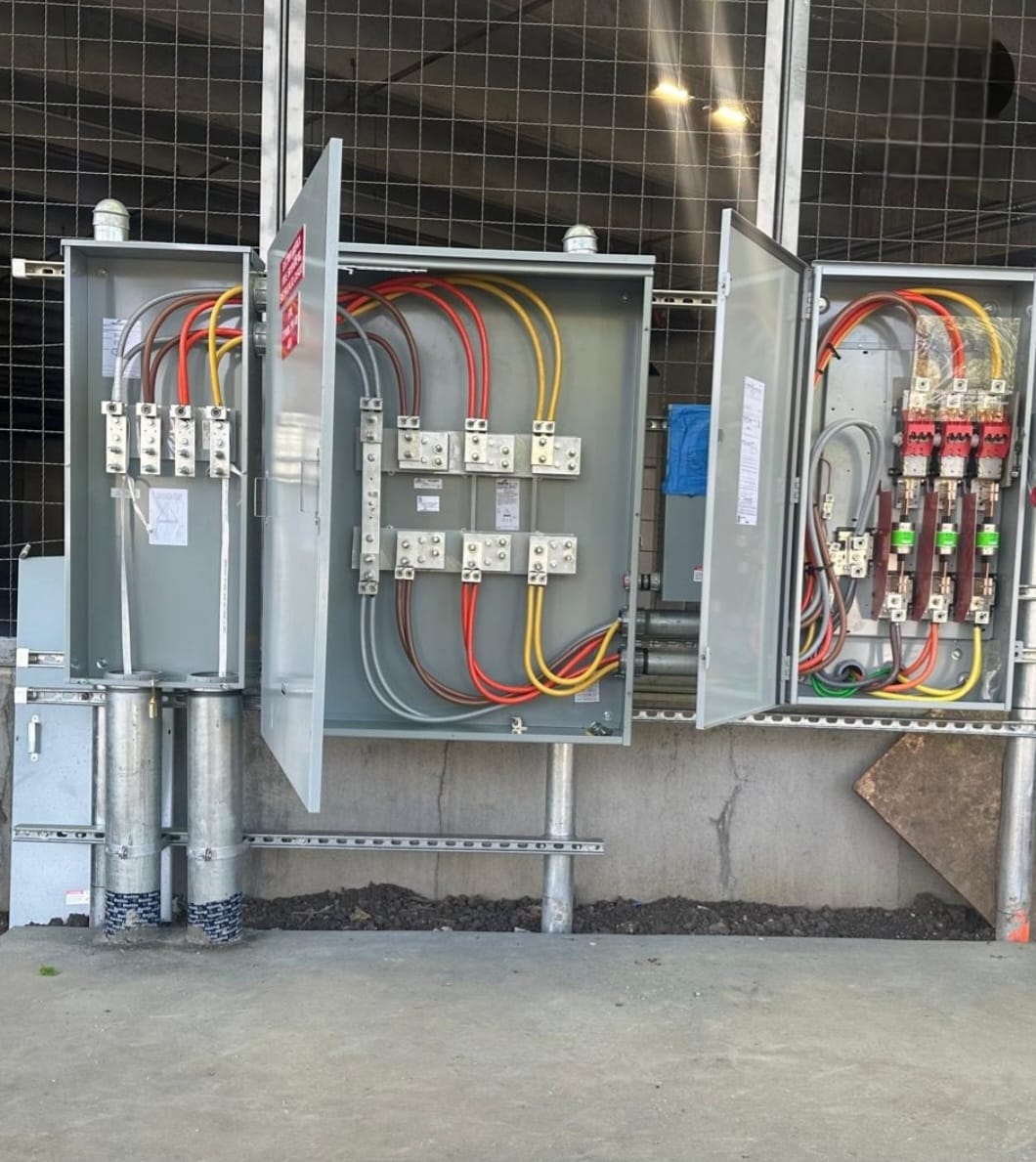 Industrial Electrical Contractor — Triple-cabinet gear — service entrance