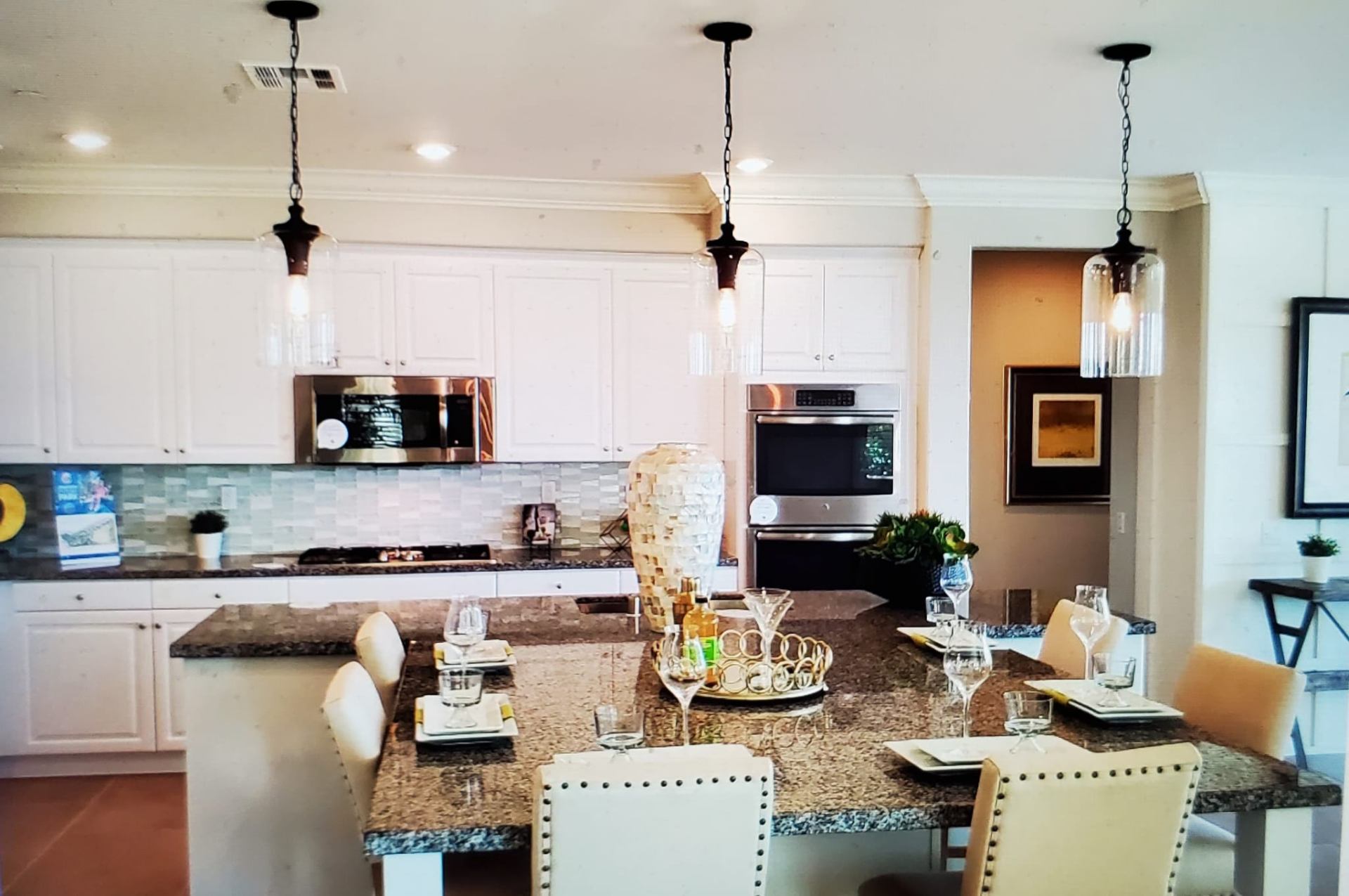 Residential Electrical — Glass globe pendants, dimmable LED
