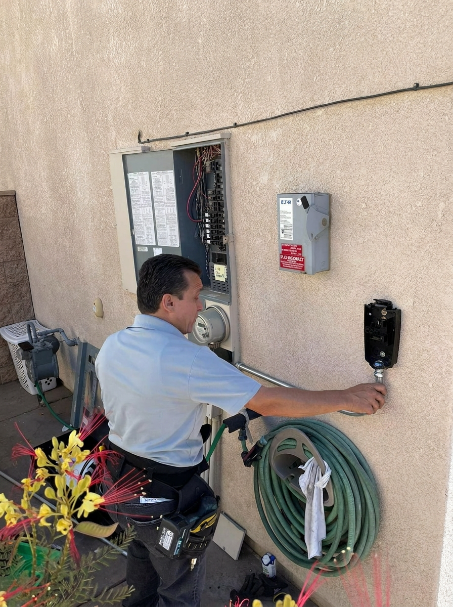 Before — existing panel & meter, prepping the EV feeder