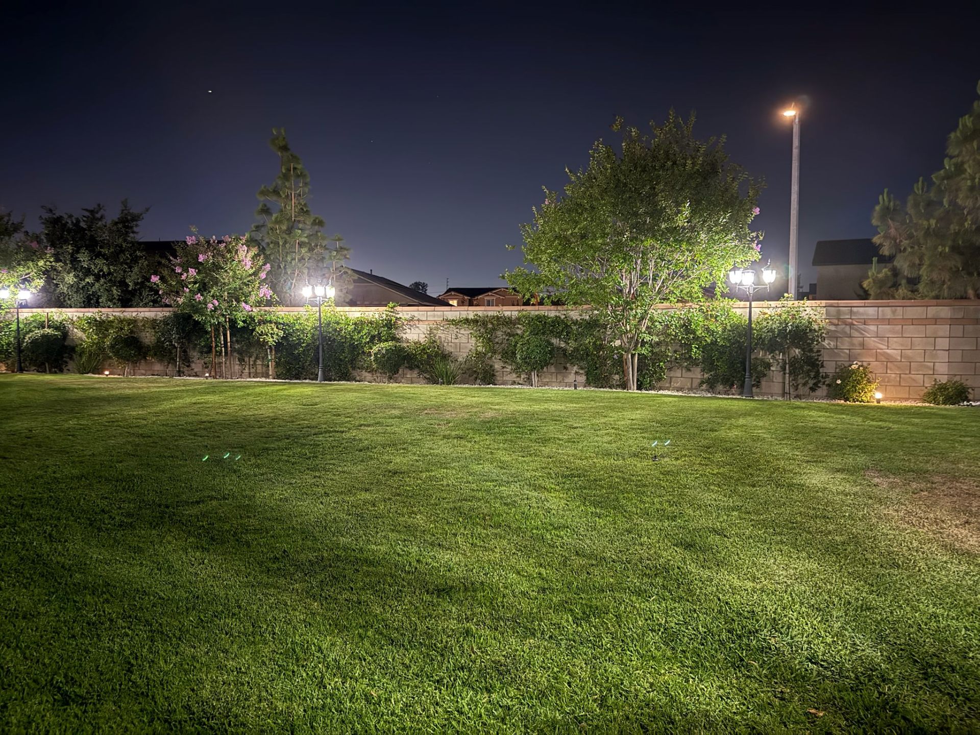Parking Lot Lighting — Pole-mounted area light at night