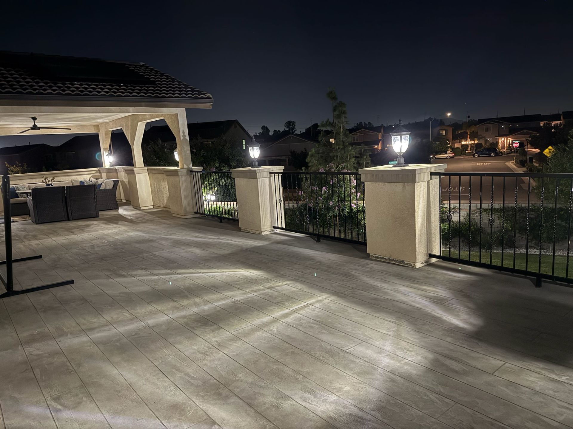 Lighting Design & Installation — Pillar-mount post lights on deck